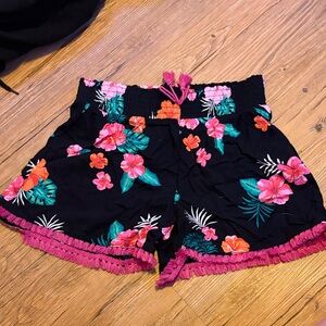 Wonder Nation Black Floral Kids Shorts